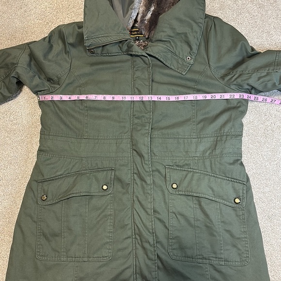 Lady Von Hart olive quilted parka jacket XL - Picture 11 of 12